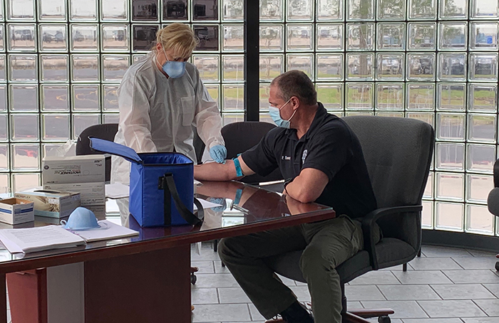 LSU Health New Orleans nurse draws blood from JPSO deputy